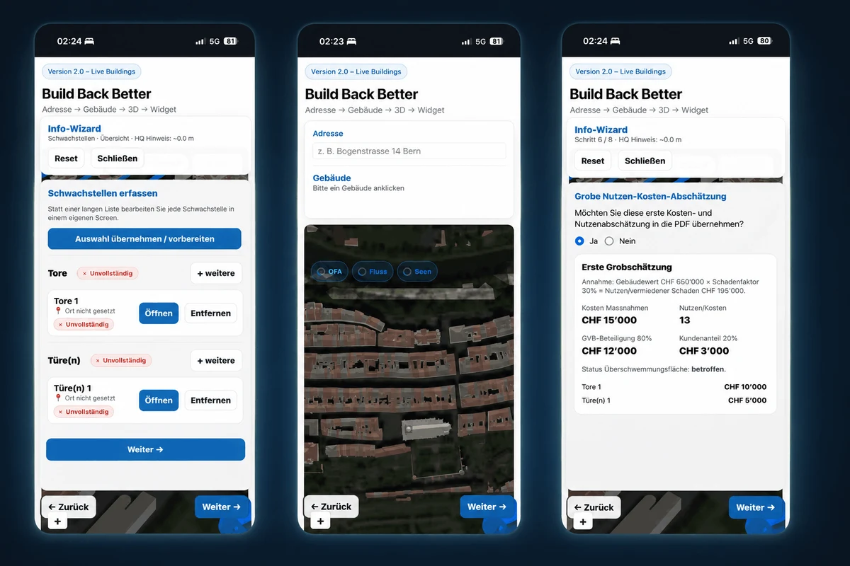 Build Back Better – Web-App · Hochwasseranalyse